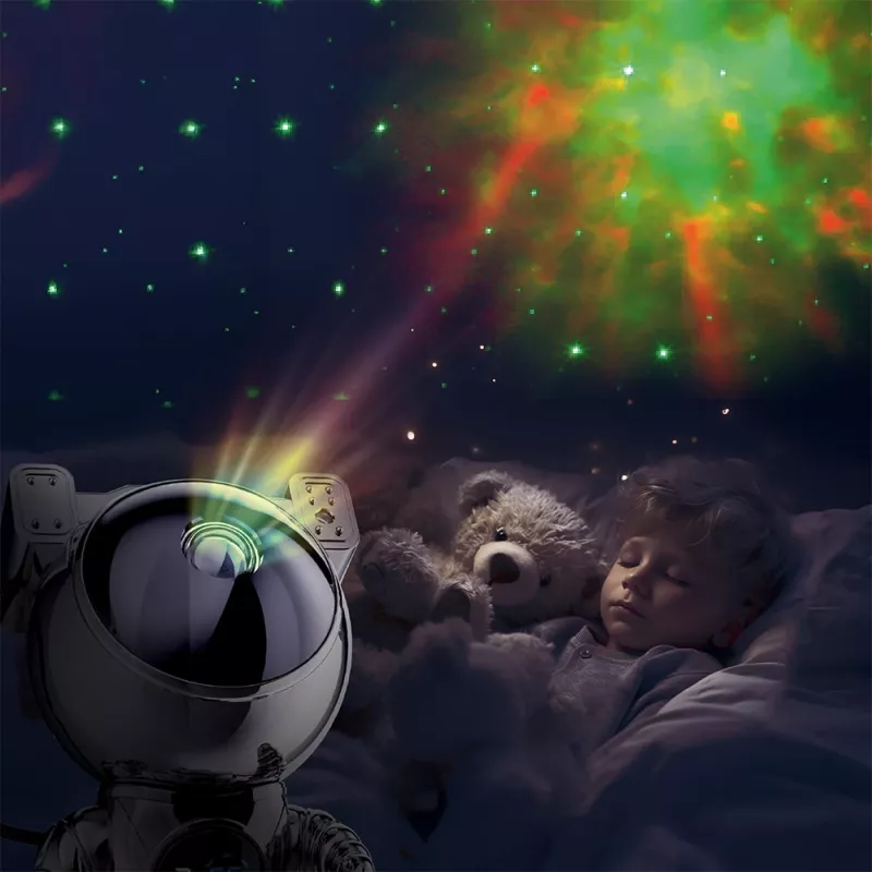 Hawk HW-STAR02 Astronaut Star Projector mit Uhr Ghrome Edition