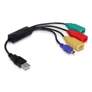 DeLock USB2.0 externer 4-Port-Kabel-HUB - Hub - 4 x USB2.0 - Desktop (61724)