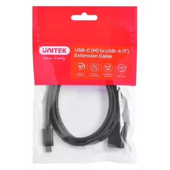 Kabeladapter Unitek (C476BK-1M) USB-C (M) - USB-A (F) 10Gbps 60 W