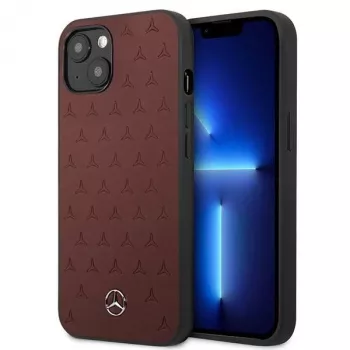 Mercedes MEHCP13SPSQRE iPhone 13 mini 5,4 Rot/rot Hartschale Leder Sternmuster