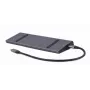 Laptop-Dock Gembird A-CM-COMBO9-02 USB 3.2 Gen 1 Type-C, HDMI, VGA, 3×USB-A, Gigabit Ethernet, 87W PD, Grau