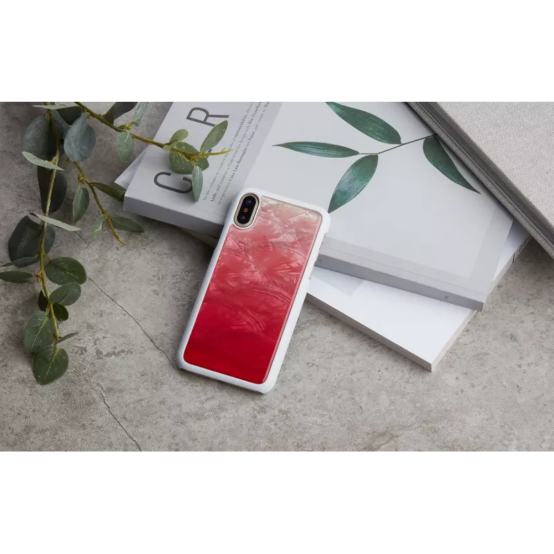 Handyhülle iKins für iPhone XS / iPhone X — Pink Lake White Schutzhülle