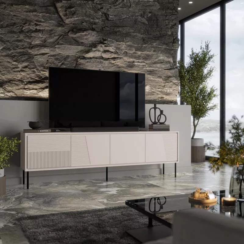RTV-Schrank ABI 4D 200x38x62 Kaschmir matt