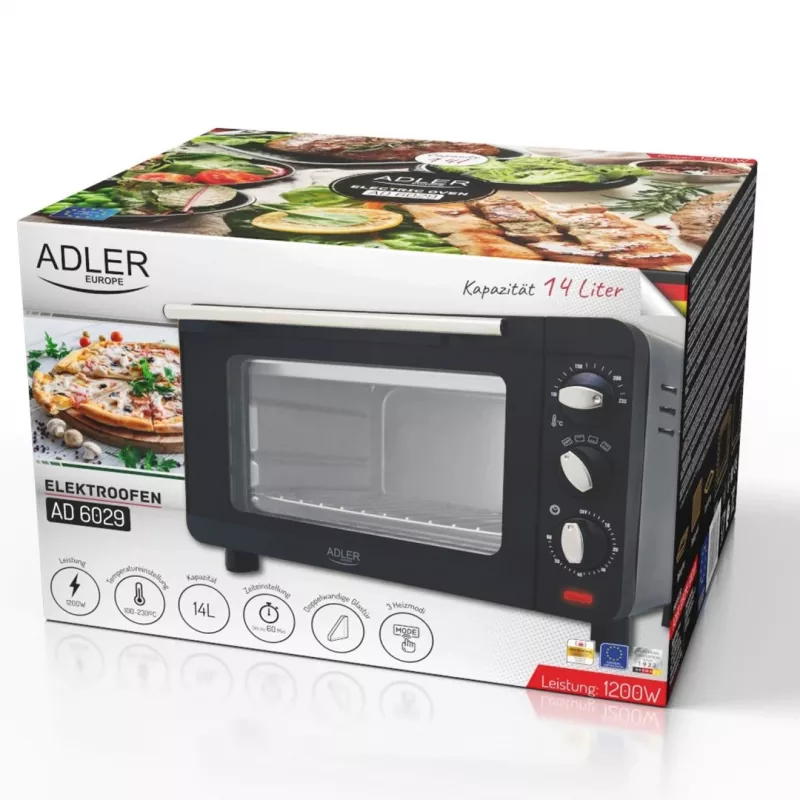 ADLER AD 6029 Elektro-Backofen Schwarz