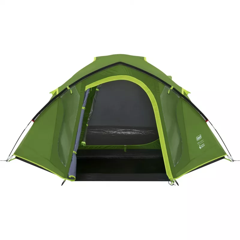 Coleman Dome Tent Darwin 4 Plus Schwarzout — 4-Personen-Tunnelzelt mit Vorraum, Dunkelgrün/Hellgrün