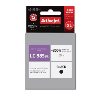 Activejet AB-985BN Tinte (Ersatz für Brother LC985Bk; Supreme; 29 ml; schwarz)