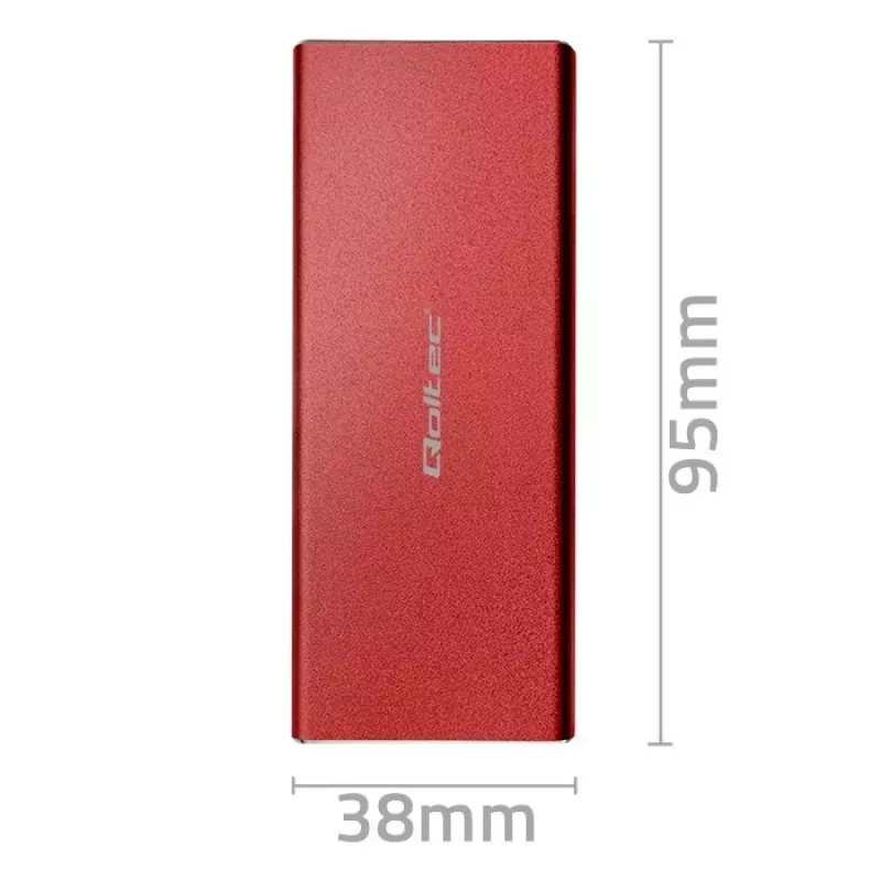SSD-Gehäuse QOLTEC 51831 USB 3.0 für M.2 SATA-Laufwerke bis zu 2 TB, rot, unterstützt 30 mm Länge, bis zu 4 Laufwerke
