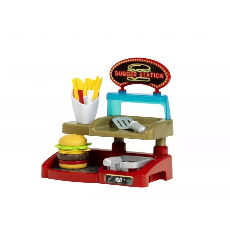Play Burger Shop Set KLEIN 7336 — kompaktes, leicht zu reinigendes Rollenspiel-Spielzeug für Kinder