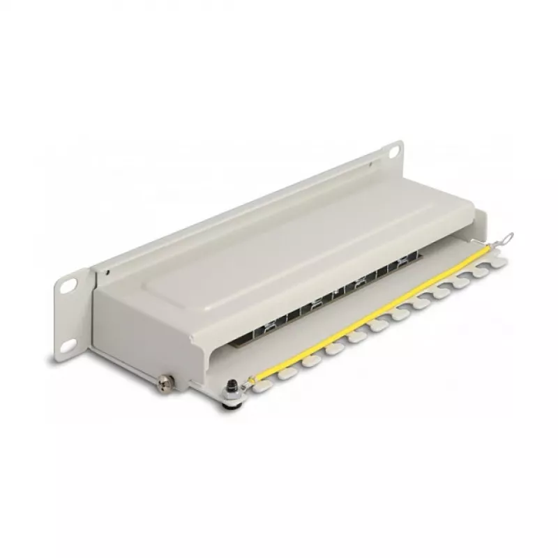 DeLOCK 10 Zoll Patch Panel 8 Port Cat.6A 1U grau