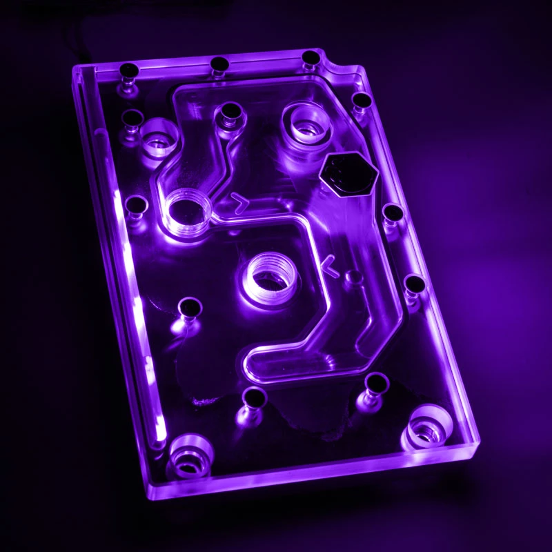 Water block BitsPower Monoblock für ASRock X399M Taichi RGB, Acryl/Kupfer, vernickelt, 90×142×29,1 mm