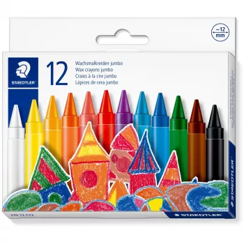 Crayon Staedtler 229 12 C12 Jumbo-Wachsmalkreiden, 12er-Pack, sortierte Farben