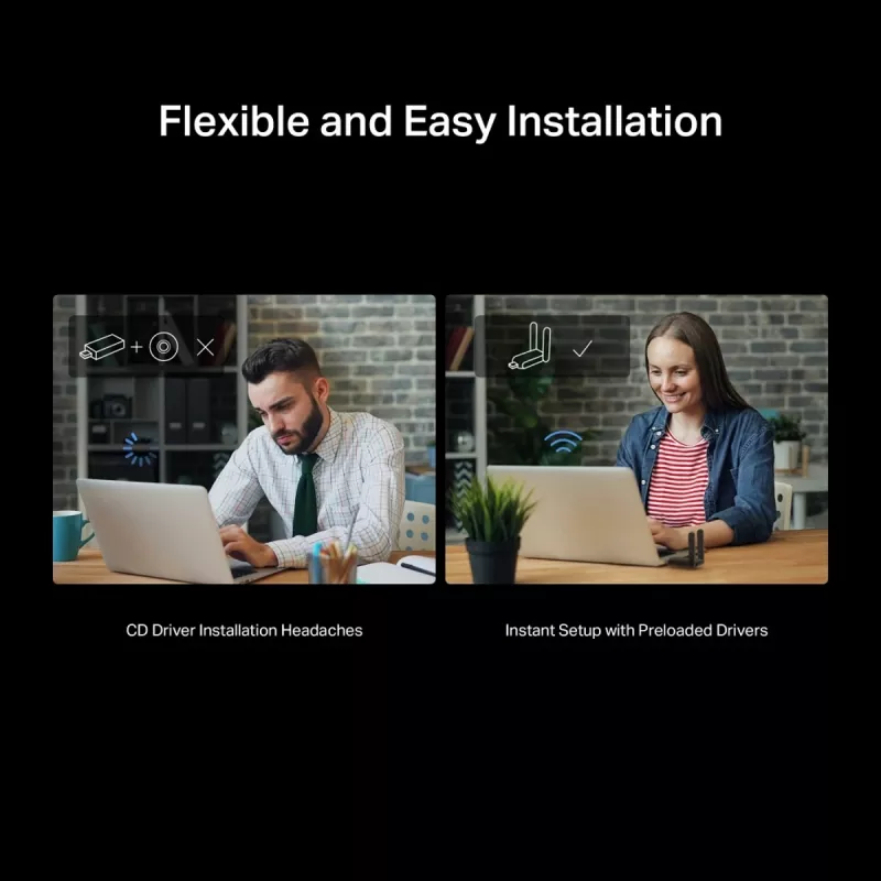 Drahtloser USB-Adapter MERCUSYS MA37BEH — High-Gain Wi-Fi 7 (BE6500) USB-C/USB-A-Kompatibilität