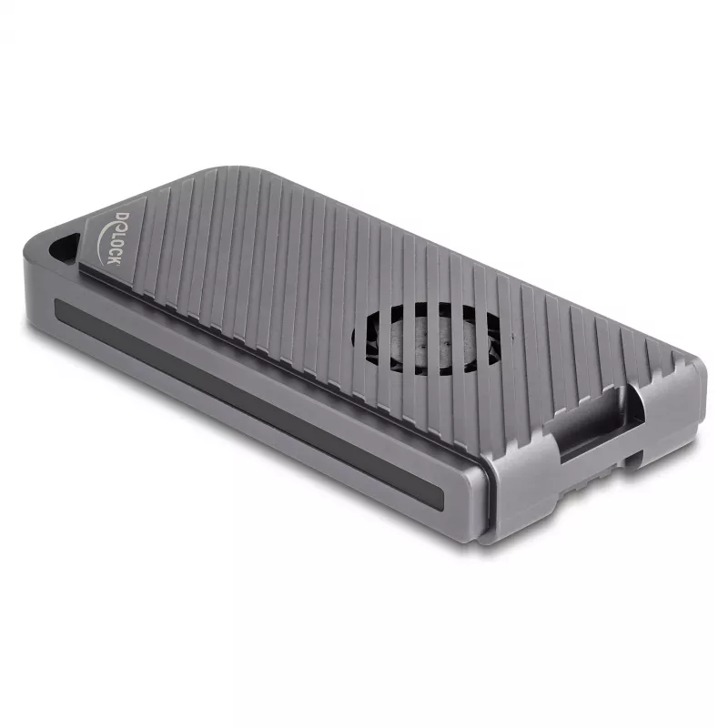 SSD-Gehäuse DELOCK 42025 für 1 x M.2 (PCIe, USB4 Gen4, USB-C) Grau, Aluminium