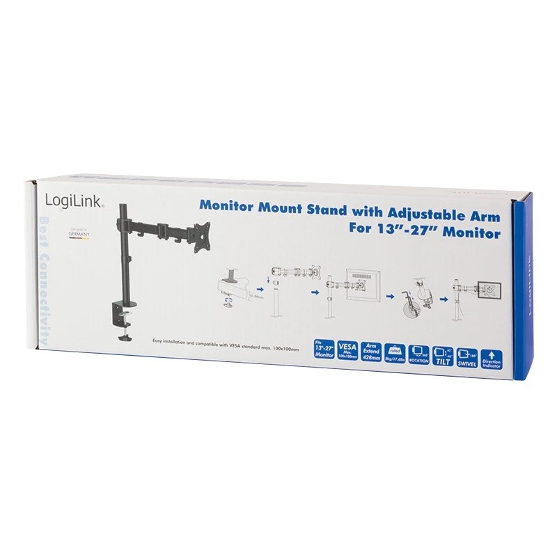 LogiLink BP0021 Monitorhalterung / Ständer 68,6 cm (27) Tisch Schwarz