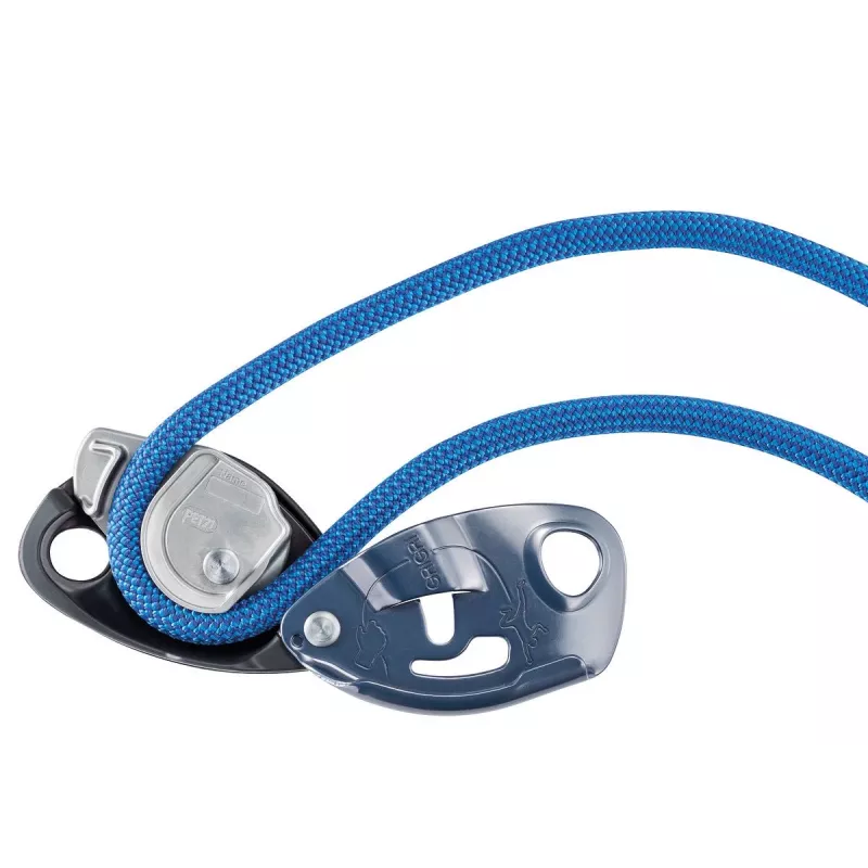 Tubular belay device Petzl GRIGRI – Aluminium und Stahl, 175 g, 1 Stück, rot/orange
