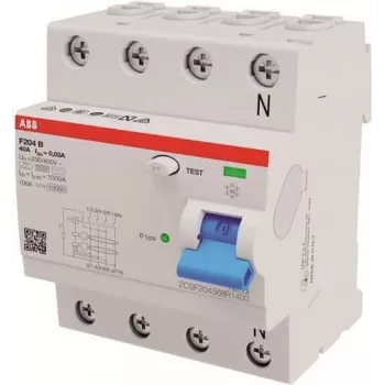 ABB Stotz S&J FI-Schutzschalter Typ B 4P 40A, 30mA, 3kA, 4TE F204B-40/0,03-4TE (2CSF204568R1400)