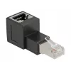 DeLOCK RJ45-Stecker auf RJ45-Buchse Adapter Kat.6A 90°-gewinkelt (nach oben) Schwarz