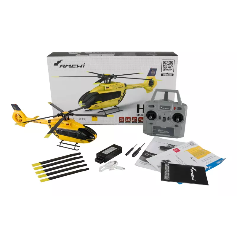 Amewi Helicopter ADAC H145 Brushless 6-Channel 6G RTF, flugfertiges 6-Kanal-Modell