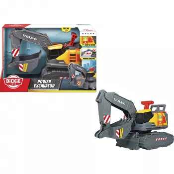 Spielzeugbagger Simba-Dickie Volvo Power Excavator Modell 203725012 — Druckguss-Baufahrzeug, Spielset
