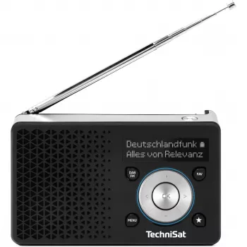 Tragbares Radio TECHNISAT DIGITRADIO 1 A — DAB+/FM, OLED-Display, USB-C, 3,5-mm-Kopfhörer, 1 W, schwarz/silber