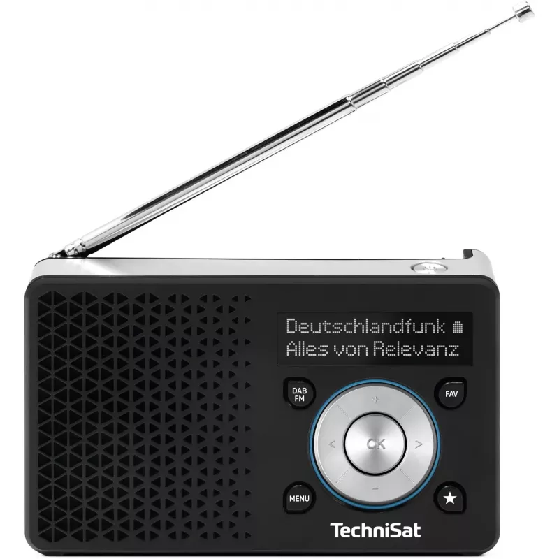 Tragbares Radio TECHNISAT DIGITRADIO 1 A — DAB+/FM, OLED-Display, USB-C, 3,5-mm-Kopfhörer, 1 W, schwarz/silber