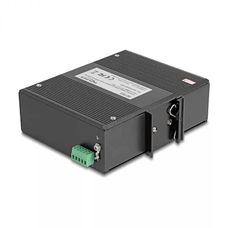 Gigabit Ethernet Switch DELOCK 80163, 8-Port RJ45 Industrie-Switch, unmanaged, Metallgehäuse