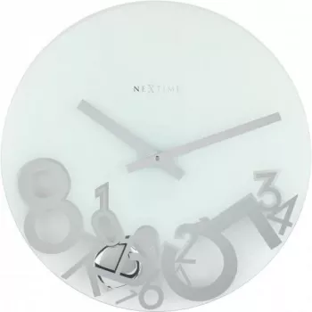 NeXtime Uhr 8115 Dropped, Ø43 cm, Wand, Silber