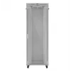 Rack-Schrank LANBERG FF01-8047-12SL 47U 800x1000 mm grau mit vorderen und hinteren Glastüren und Platz für LCD-Panel