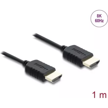 DELOCK koaxiales High-Speed-HDMI-Kabel 8K 60 Hz 48 Gbps mit geflochtenem Mantel, Modell 81681