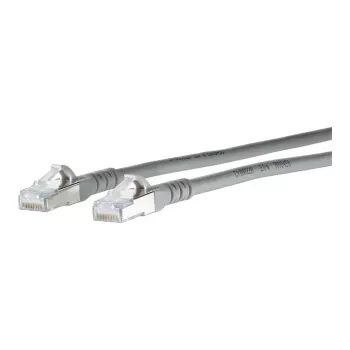 METZ CONNECT - Patch-Kabel - RJ-45 (M) auf RJ-45 (M) - 30 cm - 6,3 mm - S/FTP - CAT 6a - IEEE 802.3an - geschirmt, halogenfrei, rastnasenfrei, Litzenleiter - Grau