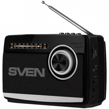 Lautsprecher SVEN SRP-535, schwarz (3W, FM/AM/SW, USB, microSD, Taschenlampe, Akku)
