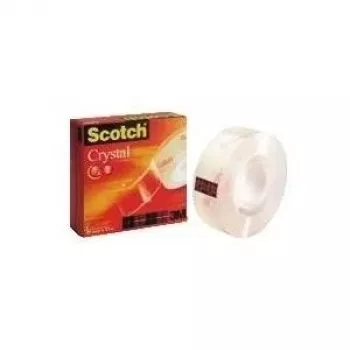 3M Scotch Klebeband Crystal Clear 600, 19 mm x 33 m, Karton hochtransparent, leichtes und leises Abrollen (C6001933)