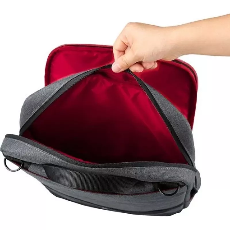Rucksack YENKEE YBB 1522GY — multifunktionaler Laptop-Rucksack für 15,6 Zoll | Nylon, 12 l, Grau/Rot