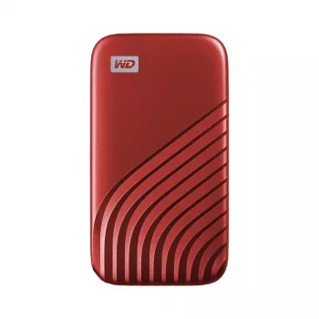 WD My Passport SSD WDBAGF0010BRD - SSD - verschlüsselt - 1TB - extern (tragbar) - USB 3,2 Gen 2 (USB-C Steckverbinder) - 256-Bit-AES - Rot (WDBAGF0010