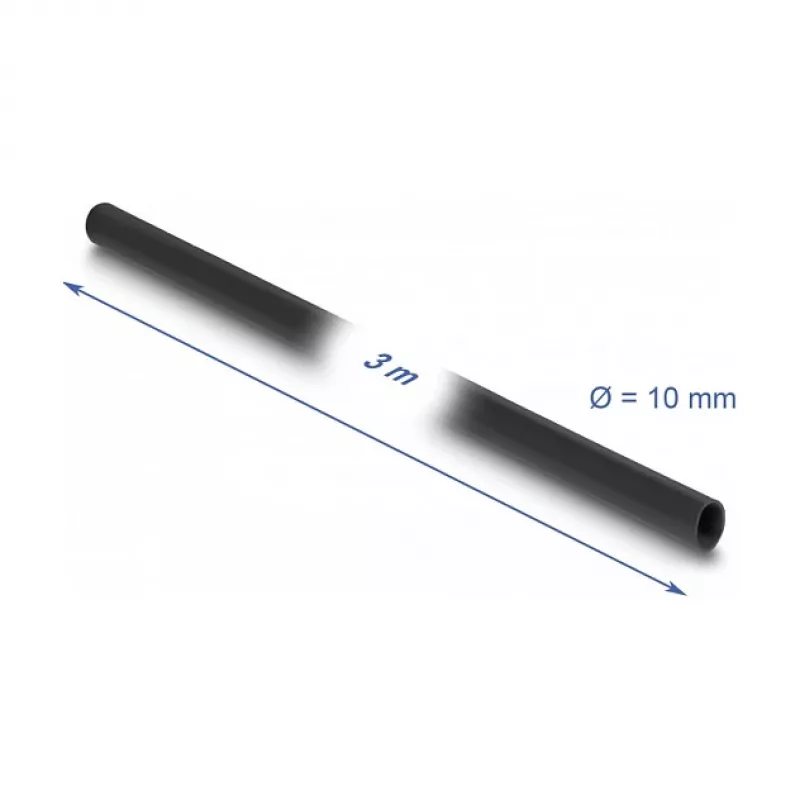 DeLOCK PVC-Isolierschlauch 3 m x 10 mm Schwarz - PVC-Material - -40 bis 105 °C