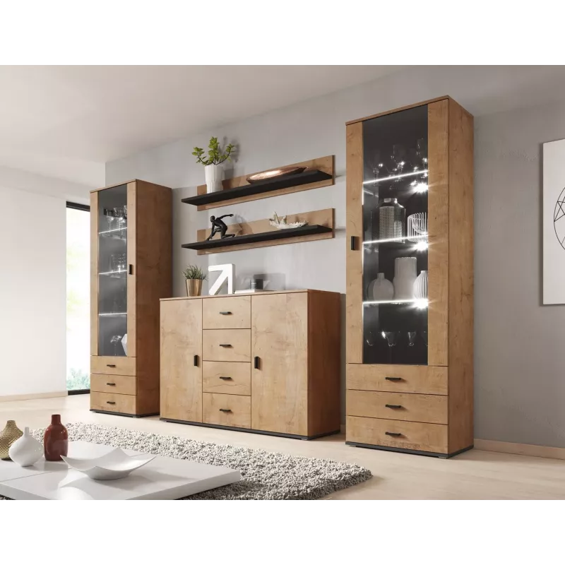 Cama set of two shelves 125cm SOHO lefkas oak/Schwarz