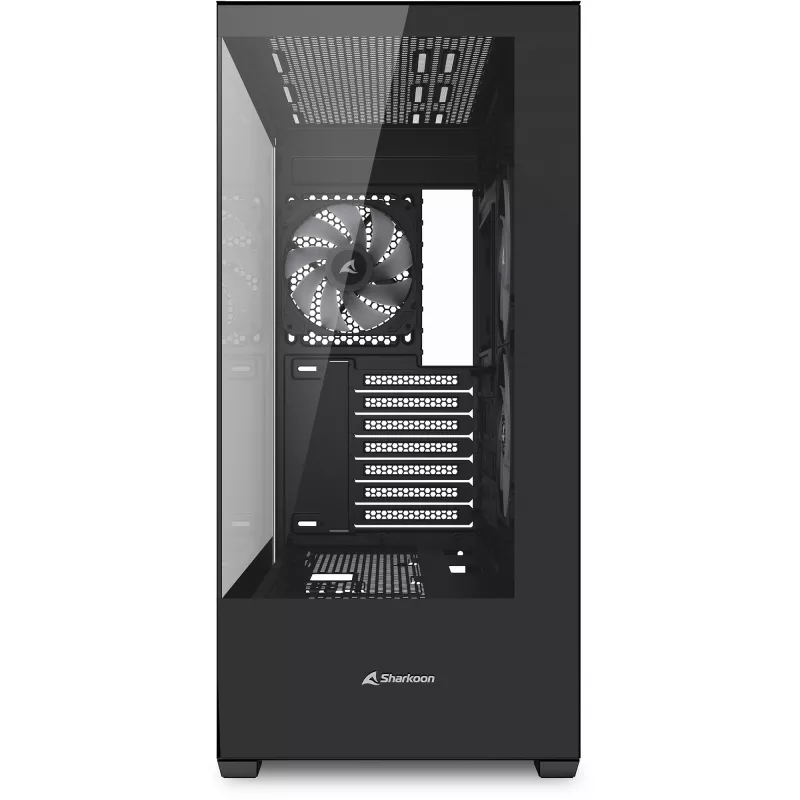 Sharkoon SK6 ARGB Tower ATX Schwarz – Mid-Tower-ATX-Gehäuse mit ARGB-Beleuchtung und Seitenfenster aus gehärtetem Glas