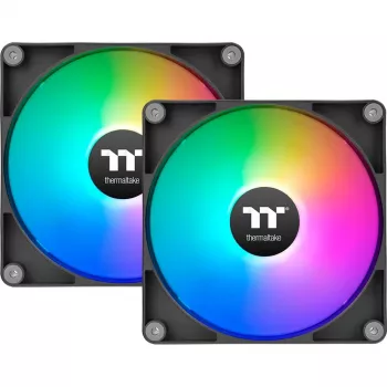 Thermaltake CT120 Reverse ARGB 120mm Gehäuselüfter, 2er-Pack, Schwarz