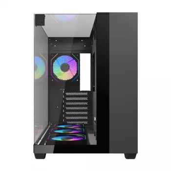 Darkflash TH285 Computergehäuse (schwarz) + 4 Lüfter