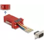 DeLOCK D-Sub 9-polig Stecker auf RJ45 Buchse Montagesatz rot VGA zu RJ45