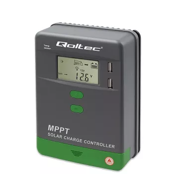 MPPT Solar Charge Controller QOLTEC 10A for 12V/24V systems with LCD display