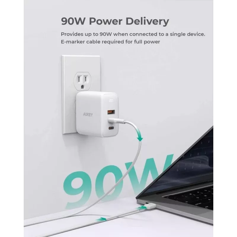 AUKEY PA-B6S Weiß Omni a Mix GaN ultraschnell Wandladegerät
