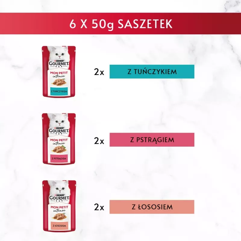 GOURMET Mon Petit Fish Mix - Nassfutter für Katzen - 6 x 50 g