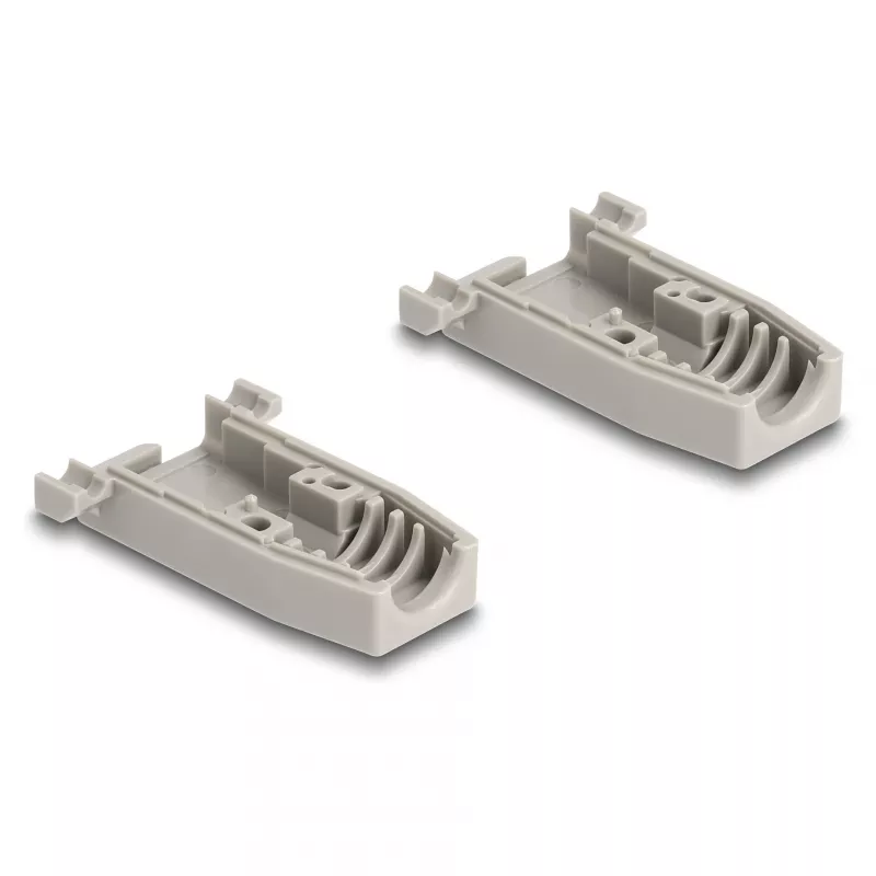 Kabeltülle DELOCK D-Sub Kunststoffgehäuse für 9-polig Stecker/Buchse mit Gummidichtungen, grau, 31,2 × 47,9 × 16,6 mm