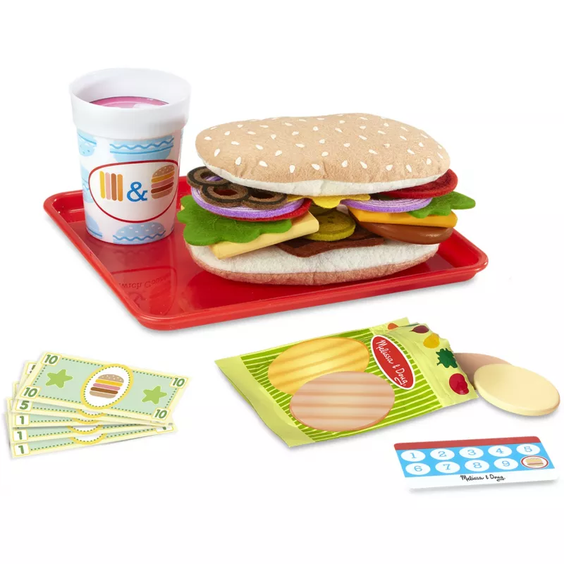 Melissa & Doug Holz-Sandwichtheke mit Aufschnittmaschine – 56-teiliges Spiellebensmittel-Set – FSC-zertifiziert