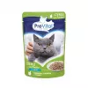 Nassfutter für Katzen PREVITAL Cat Food Mix 4 Sorten — Huhn, Kalb, Lachs, Geflügel, 96 x 100 g Beutel (9,6 kg, adult)