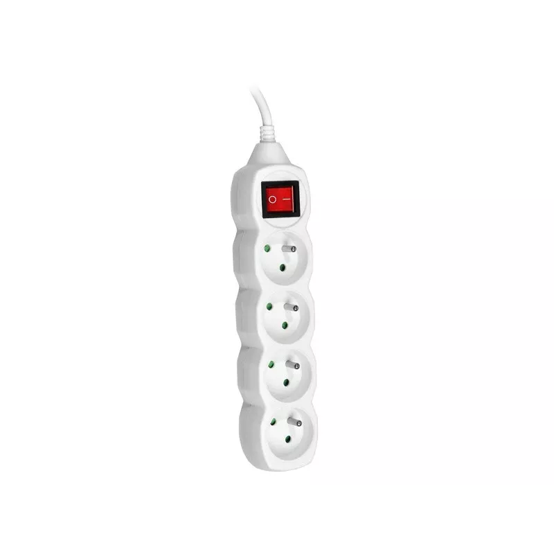 PowerWatch 3 m (4 Steckdosen) weiß mit Netzschalter
