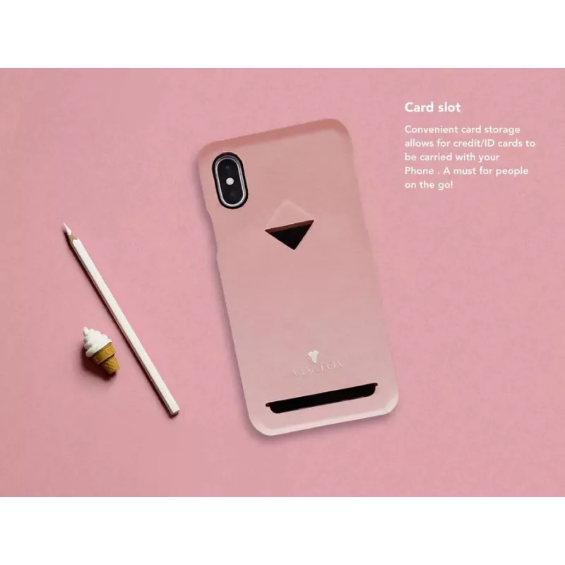VixFox Handy-Rückenschale für iPhone XSMAX mit Kartenfach, rosa