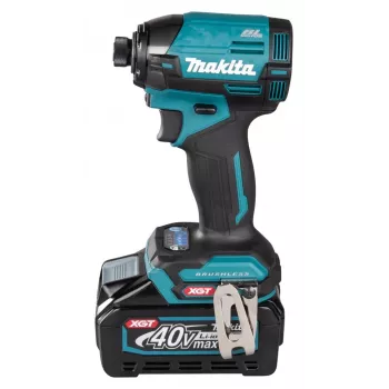 Makita TD002GD202 Akku-Schlagschrauber, 40 V XGT, bürstenlos, 220 Nm, 1/4" Innensechskant, LED-Licht, inkl. 2x 2,5 Ah Li-Ion-Akkus, Schnellladegerät und Koffer