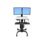 Ergotron WorkFit-C Dual Sit-Stand Workstation - Wagen für 2 LCD-Bildschirme/Tastatur/Maus/CPU - Grau, Schwarz - Bildschirmgröße: 55,9 cm (22 inch) - Montageschnittstelle: 100 x 100 mm, 75 x 75 mm